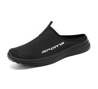 2026 Sneaker Herren Men's Shoes Summer Slippers Lightweight Casual Shoes Soft Bottom Half Toe A Stirrup Shoes Male (Black 41)