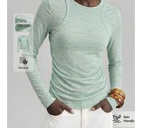 2026SS Damen Langarm T-Shirt, Fake Two-Pieces Design, anliegende Silhouette, urban chic minimalistisch elegante lässige Pendler Mode vielseitiges T-Sh