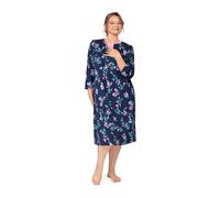 204 Bogna II Martel Nachthemd mit Reißverschluss - Marineblau-Rosa 27 - Größe XXL44