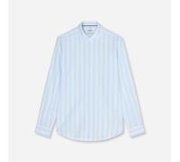 OLYMP Level Five garment washed, Body Fit, Blau, Streifen, Kent, 38 (2059141038)