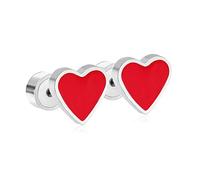 20G Herz Emaille Ohrstecker für Frauen Mädchen | Rosa & Rot Knorpel Schmuck Geschenk | Chirurgenstahl Hypoallergen Tragus Piercing Pfosten mit Sicherheitsverschluss | Weihnachtsgeschenk für Ihre