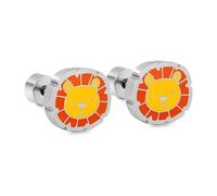 20G Löwe Emaille Kleine Ohrstecker für Frauen Edelstahl & Flacher Schraubverschluss Minimalistisches Knorpel Tragus Helix Piercing Hypoallergen Alltag Tierschmuck Geschenk, Klein, Edelstahl Emaille