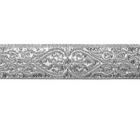 20m Brokat Borte Webband 16mm breit Farbe: Lurex-Silber von 1A-Kurzwaren 16007-si