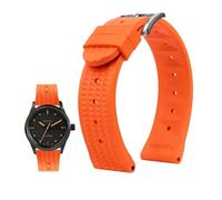 20mm 22mm Gummiarmband passend for Seiko IWC Citizen Waffelarmband Armbänder Mode Universal Herren Diver Silikon Sportuhrenarmband (Color : Orange-silver, Size : 22mm)