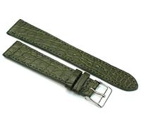 20mm XL Echt Alligator Klassik handgemacht in Deutschland Uhrenarmband Olive
