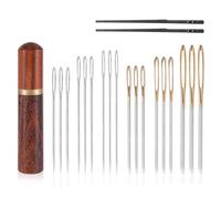 20st Nähnadeln mit Großem Öhr, Sticknadeln mit Großem Öhr Stahl Stumpf und Scharf Gobelinnadeln Ledernadel Handstricknadeln mit Holzetui für Quilting- Häkel- und Webprojekte