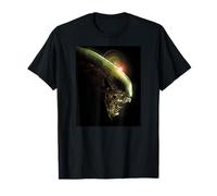20th Century Fox Alien Xenomorph Lens Flare T-Shirt, Unisex, Schwarz, S, Kurzarm, V-Ausschnitt, Klassische Passform, Alien Halloween T-Shirt