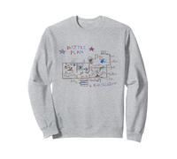 20th Century Studios Home Alone Christmas Kevin’s Battle Plan Drawing Sweatshirt, Unisex, Grau, S, Cartoon, Christmas, All Ages, Crew Neck, Langarm, Baumwolle, Regular, 36/38, EU