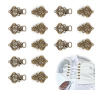 20x32mm Dirndl Schnalle 16 Stück (8 Paar), Metall Miederhaken | Schnalle für Dirndlschürze,Legierung, Feine Verarbeitung, Rostfrei,Haken & Ösen zum Annähen,für Hoodies, Uniformen