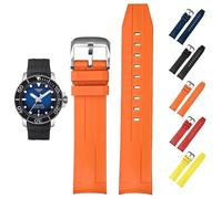 21 mm FKM Gummiband für Tissot Seastar 1000 Powermatic 80 T120407A, Ersatz-Uhrenarmband mit gebogenem Ende für Tissot Seastar 1000 Uhren