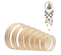 21 Stück Bambus Holzringe zum Basteln, Traumfänger Makramee Ringe Holz 7 Größen 8/10/13/15/17/18/20cm Dekoringe zum Hängen für Traumfänger, Hochzeitskranz und Wandbehang Handwerk