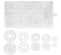 210 Paar Druckknöpfe zum Annähen, Kunststoff Unsichtbare Transparent Druckknopf Invisible Snap Fasteners Sew-On Button für DIY Nähen von Kleidung Kleidern Hemden(7, 12.5, 15, 20, 25 mm)