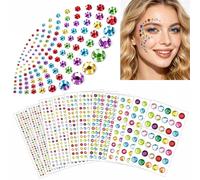 2102 Stück Gesichts-Edelsteine zum Aufkleben, selbstklebende Haar-Juwelen, Gesicht, Strasssteine, Aufkleber, Bling-Juwelen für Gesicht, Haare, Nägel, Make-up, Kleidung, Schuhe, Taschen, DIY, Handwerk