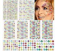 2102 Stück Gesichts-Edelsteine zum Aufkleben, selbstklebende Haar-Juwelen, Gesicht, Strasssteine, Aufkleber, Bling-Juwelen für Gesicht, Haare, Nägel, Make-up, Kleidung, Schuhe, Taschen, DIY, Handwerk