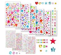 2150 Stück Selbstklebend Strasssteine Glitzer Sticker,Strasssteine Acryl Bunt,Aufkleben Glitzersteine zum Basteln Glitzersteine Gesicht für Bastel-DIY,Mehrfarbig,verschiedene Formen,Größen