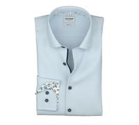 Langarmhemd OLYMP "Level Five", Herren, Gr. 44, N-Gr, bleu, Web, Obermaterial: 97% Baumwolle, 3% Elastolefin, körpernah normal, 2-Knopf-Manschette, Hemden, Businesshemd, body fit, Kentkragen (10543144