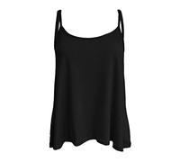21Fashion Damen Einfarbig Swing Weste ärmelloses Top Strappy Cami Damen Übergröße Ausgestellt UK 8-26 Gr. 34-36, Schwarz