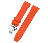 21mm 22mm gebogenes Ende Gummiarmband für T120 Seastar T120407A T120417A Schwarz Orange Silikon Uhrenarmband Handgelenk