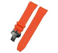 21mm 22mm gebogenes Ende Gummiarmband für T120 Seastar T120407A T120417A Schwarz Orange Silikon Uhrenarmband Handgelenk