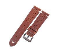 (22 mm - Dunkelbraun Schwarz) Handgefertigtes, atmungsaktives Uhrenarmband aus Rindsleder, 18 20 22