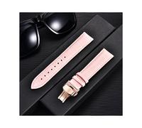 (22 mm, Pink-Roségold) Remzeim Uhrenarmband aus echtem Leder mit Bambusmuster, erste Schicht Rindsleder