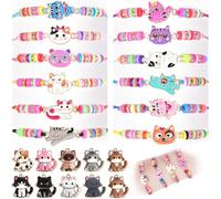 22 Stück Freundschaftsarmbänder Set, Verstellbar Armband Katze Geflochtene Armbänder Mädchen Schmuck Perfektes für Katze Geburtstag Party Kindertag Partygeschenk Kindergeburtstag Gastgeschenke