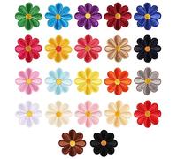 22 Stück Patches zum Aufbügeln, Flicken zum Aufbügeln, Patches Klett, Aufnäher zum Aufbügeln, Bestickte Aufnäher, Bügelbilder für Hut, Jeans, Jacken Rucksäcke, DIY-Zubehör, Gänseblümchen Blume