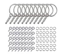 220 Pieces For Key Chain Rings Kit Keychain With Jump And Screw Eye Pin Bulk For Resin DIY Craft Jewelry Fin Keychain With Jump