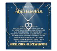 22Feels An Eine Tolle Abiturientin Abitur Geschenk SET Mädchen Schmuck - Frauen Herz Halskette Silber 925/000 mit Karte Collier - Schulabschluss Glückwunsch Gymnasium (LED Etui)
