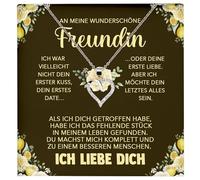22Feels An Meine Freundin Geschenk SET Jahrestag Valentinstag Ich Liebe Dich Frauen Herz Halskette Damen Schmuck 925/000 Silber Collier mit Karte, Tasche u.m. - Geburtstag Weihnachten Jubiläum