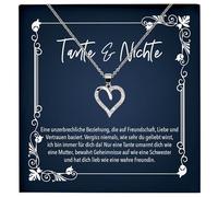 22Feels An Meine Nichte Geschenk von Tante 18. Geburtstag, Weihnachten, Abschluss, Schmuck Set für Mädchen und Frauen - Echt Silber 925 Herz Halskette mit Karte
