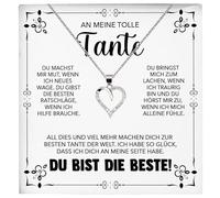 22Feels An Meine Tolle Tante Geschenk SET von Nichte Neffe Frauen Herz Halskette Damen Schmuck 925/000 Silber Collier mit Karte, Tasche u.m. - Geburtstag Weihnachten, Muttertag