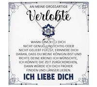 22Feels An Meine Verlobte Geschenk SET zur Verlobung Frisch Verlobt Heiratsantrag Frauen Herz Halskette Damen Schmuck 925/000 Silber Collier mit Karte, Tasche u.m. - Valentinstag, Geburtstag