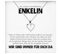 22Feels An Unsere Wunderbare Enkelin Geschenk SET von Oma Opa Grosseltern Mädchen Frauen Herz Halskette Damen Schmuck 925/000 Silber Collier mit Karte, Tasche u.m. - Firmung Konfirmation Geburtstag
