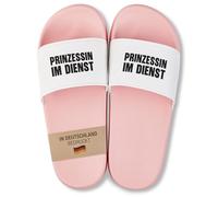 22Feels Badelatschen für Frauen & Damen - Lustiges Geschenk für Prinzessinnen zum Geburtstag, Sommer & Urlaub - PVC, Pink mit Prinzessin im Dienst Spruch Gr. 40/41