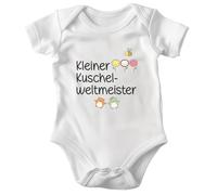 22Feels Bio-Baumwolle Junge Babybody Kurzarm Weiss Strampler Babyparty Geschenk Babyshower Schlupfkragen Weicher Einteiler für Neugeborene Babys (Weiß, 3-6 Monate)