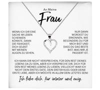 22Feels Ehefrau Geschenk Ich Liebe Dich Schmuck Silber 925/000 Frauen Herz Halskette Valentinstag Schatz Hochzeitstag Damen Collier Ehejubiläum