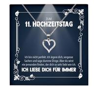 22Feels Ersten Hochzeitstag Geschenk Ehefrau Frauen Schmuck - Silber 925/000 Herz Halskette Damen - An Meinen Schatz - Romantisch Ich Liebe Dich Ketten - Karte Premium LED Licht Etui
