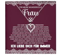22Feels Für Meine Wundervolle Frau Ehefrau Geschenk SET zum Hochzeitstag Valentinstag Ich Liebe Dich Frauen Herz Halskette Damen Schmuck 925/000 Silber Collier mit Karte, Tasche u.m. - Geburtstag