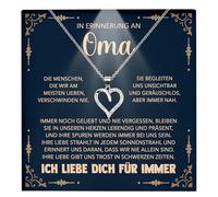 22Feels In Erinnerung an Oma Kondolenzgeschenk Andenken Trauer RIP Grossmutter Frauen Herz Halskette Damen Schmuck 925/000 Silber Collier mit Karte, Tasche u.m. - IdeeGeburtstag Muttertag (LED Etui)
