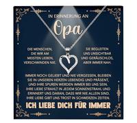 22Feels In Erinnerung an Opa Kondolenzgeschenk Andenken Trauer RIP Grossvater Frauen Herz Halskette Damen Schmuck 925/000 Silber Collier mit Karte, Tasche u.m. - IdeeGeburtstag Vatertag (LED Etui)