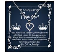 22Feels Jahrestag Geschenk für Freundin Schmuck Set Frauen, Romantisch, Erster Valentinstag Sie - Echt Silber 925 Herz Halskette mit Karte