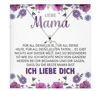 22Feels Liebe Mama Geschenk SET Muttertag Geburtstag Mutter Eltern Frauen Herz Halskette Damen Schmuck 925/000 Silber Collier mit Karte, Tasche u.m. - Geburtstag Weihnachten Valentinstag (LED Etui)
