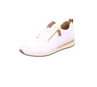 Gabor Damen Low-Top Sneaker, Frauen Halbschuhe,schnürschuhe,schnürer,straßenschuhe,Strassenschuhe,Sportschuhe,Weiss/Camel (Gold),37 EU / 4 UK