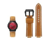 24 * 16 mm echtes Leder-Dornschließe-Uhrenarmband, passend for Casio(Khaki black)