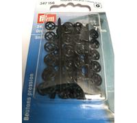 24 Annäh-Druckknöpfe, Kunststoff, schwarz, 7mm