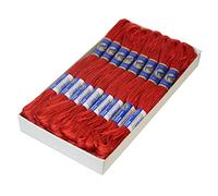 24 Docken Stickgarn je ca. 8m / Sticktwist 100% Baumwolle Stickerei verschiedene Farbwahl, Farbe :3282 dunkelrot