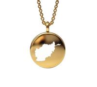 24 mm runde Form, 1,5 mm dick, 14 Karat vergoldetes Sterlingsilber, Anhänger mit Afghanistan-Karte, Erd-Charm, zierlicher Reiseschmuck | Medaillon mit Abenteuergravur | LKB_MAP_617