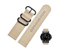 24 mm schweißfestes Canvas-Nylon-Uhrenarmband, passend for Casio Protrek 5571 PRW-6600y 5497 PRG-600Y 650(Khaki-Black)