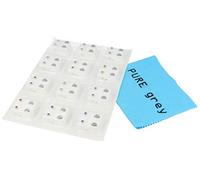 24 Ohrstecker (12 Paar) Erstohrstecker Chirurgenstahl mit 12 Farben inklusive PUREgrey Schmuckpoliertuch